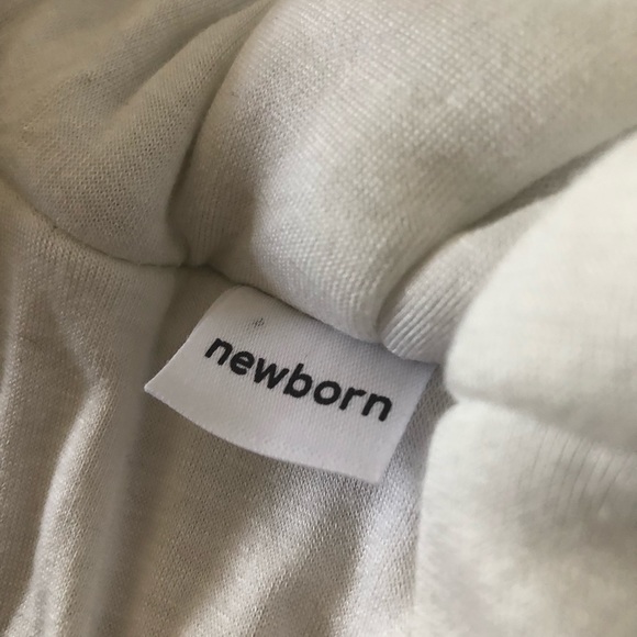 Newborn Khaki Baby Bear Fuzzy Hooded Onesie - Picture 5 of 6